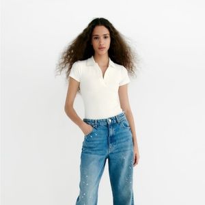 Zara White Polo bodysuit MOVE OUT SALE MAKE AN OFFER